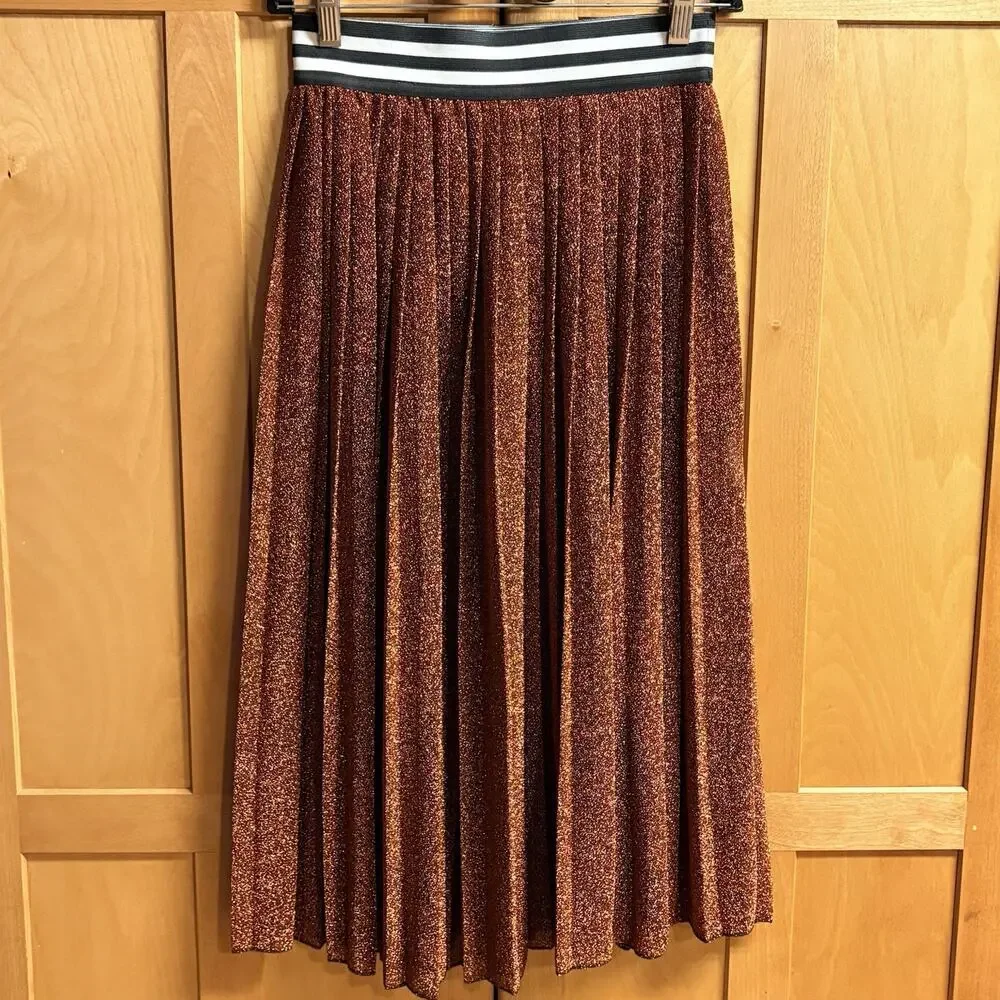 Gearge T Love Skirt Size Medium Womens Metallic Orange Made in Italy